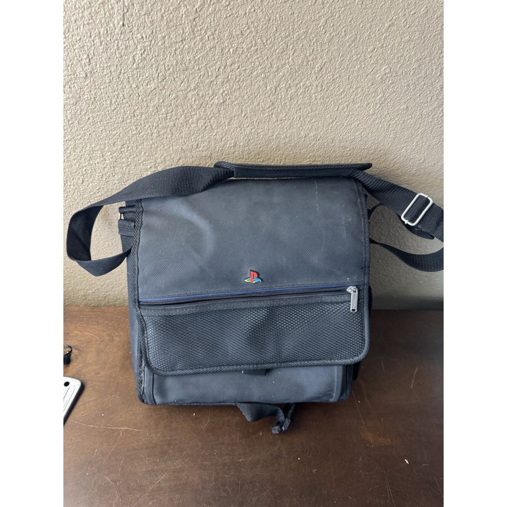 PlayStation PS1 PS2 Black Carry/Shoulder Travel Bag Case Sony Great Condition